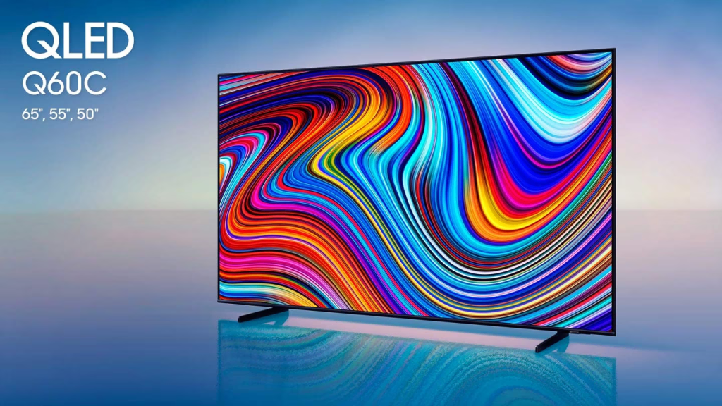 Conheça vantagens das smart tvs samsung de 2023 Smart tvs samsung: modelo q60c traz design utrafino, apropriada para reproduzir imagens com tecnologias avançadas, também sendo ideal para gamers (imagem: samsung/divulgação)///,