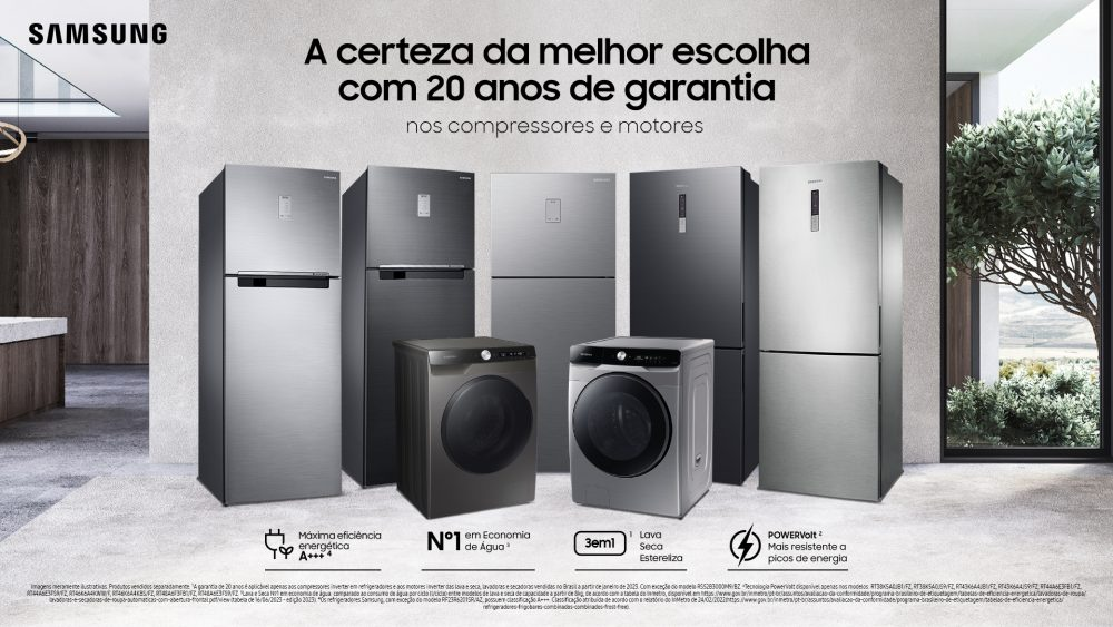 Nova campanha da samsung dá destaque a linha de eletrodomésticos