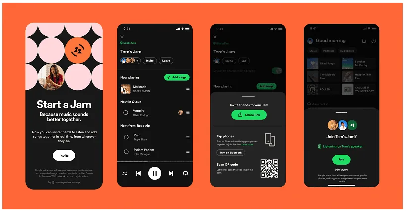 Spotify introducerar jam, ett personligt sätt att lyssna på musik i en grupp Spotify introducerar jam, ett personligt sätt att lyssna på musik tillsammans. Har du någonsin tänkt på att korsa musikintressen med dina vänner och till och med lyssna på musik tillsammans? Upptäck jam, Spotifys samarbetsfunktion