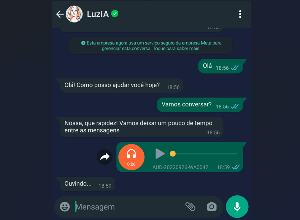 Hvordan transkribere whatsapp-lyd. Nå tilgjengelig på WhatsApp på iPhone og Android, hjelper Luzia deg å transkribere lyd direkte i appen. Se hvordan du gjør talemelding om til tekst: