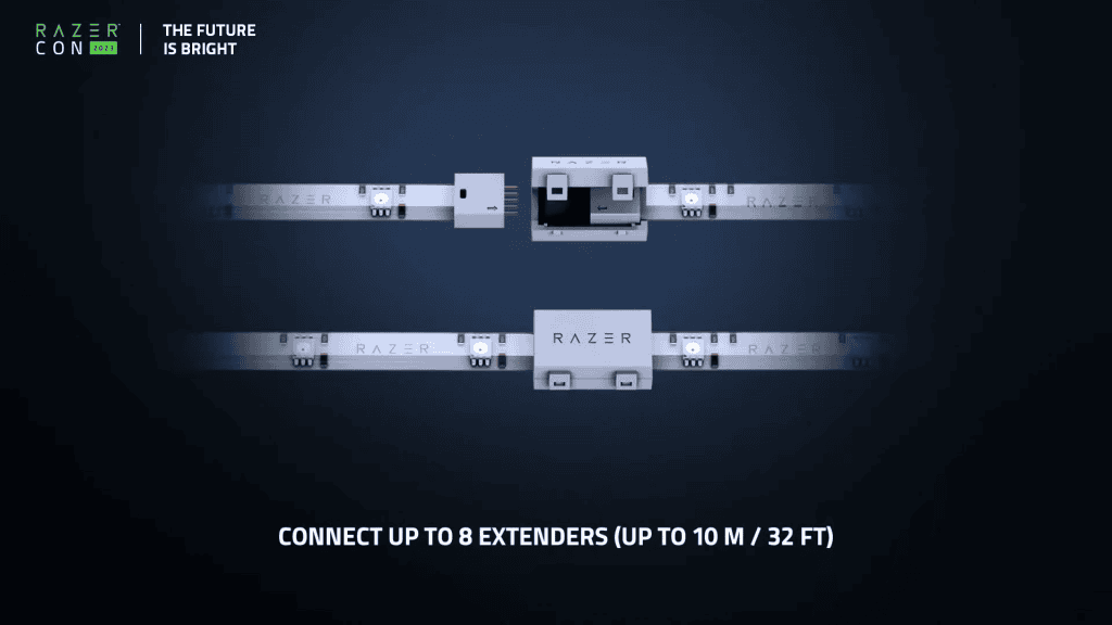 Razer lança novo teclado com switch óptico para e-sports Conector da aether light strip da razer