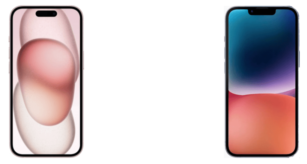 Iphone 15 vs iphone 14: bekijk de belangrijkste veranderingen van de nieuwe generatie Links de iPhone 15 en rechts de iPhone 14. Afbeelding: phone arena