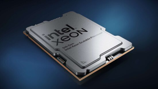 Processador Intel Xeon 5ª geração com tecnologia scalável para alto desempenho; destaque em tecnologia de ponta.