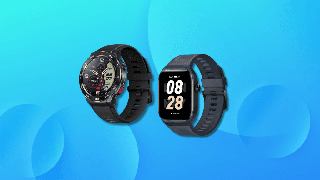 Relógios inteligentes mibro gs pro e o mibro t2 são lançados por menos de r$ 490 À esquerda o mibro gs pro e à direita o mibro t2. Imagem: mibro