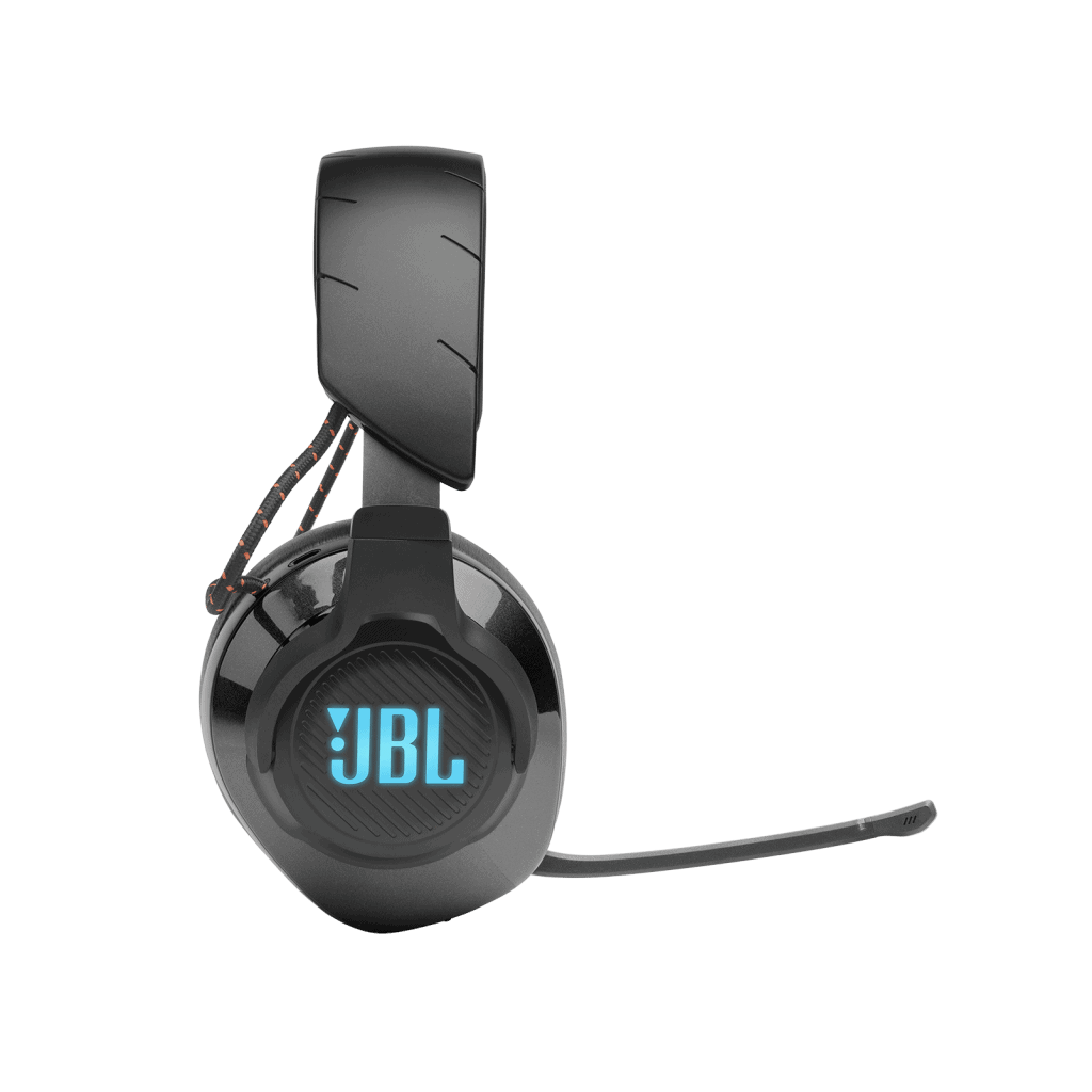 Review: headset jbl quantum 610 é ótimo acerto para o público gamer Headset jbl visto pela lateral em fundo branco