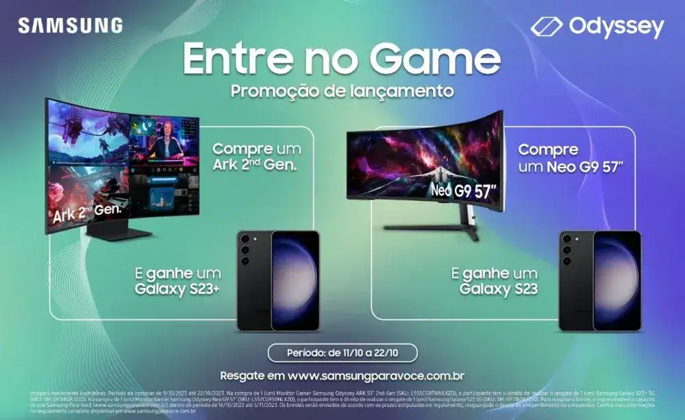 Odyssey ark 2nd gen, neo g9 e the freestyle 2nd gen são lançados na bgs Campanha promocional odyssey 2023