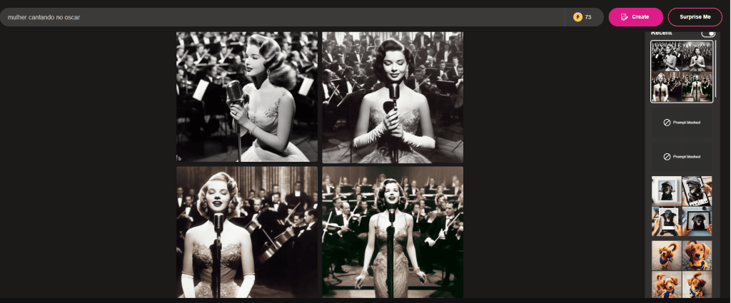 Como usar o dall-e 3 para criar imagens com inteligência artificial no bing Tela de resultados do bing com dall-e 3