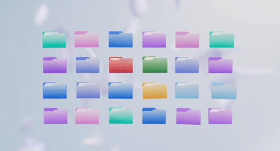 Atualização do onedrive vai integrar o assistente ai copilot Cores das pastas são uma das opções disponíveis no novo design do onedrive (imagem: microsoft/di vulgação). //