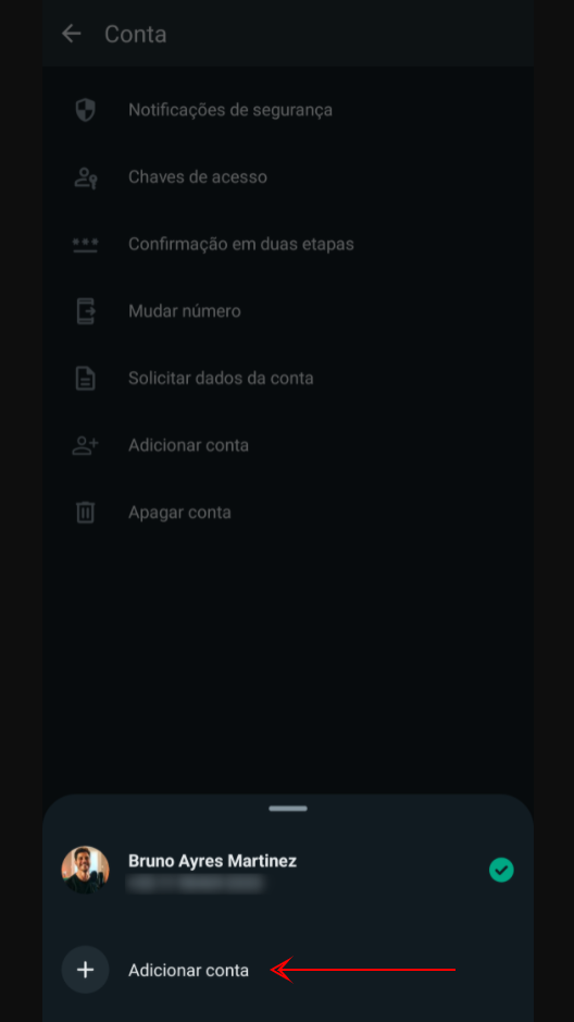 Como ter 2 contas de whatsapp no mesmo celular Tutorial para colocar uma segunda conta no whatsapp. 4º passo: escolha adicionar conta novamente. Imagem: bruno martinez, smt