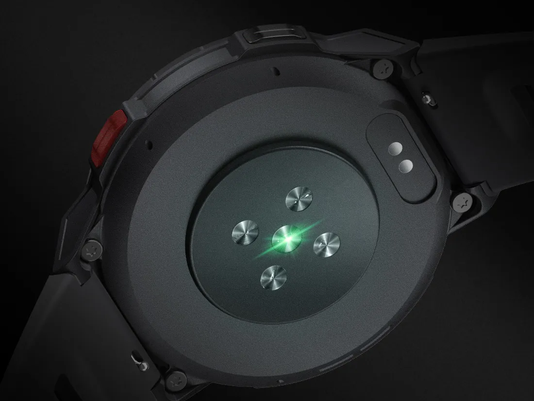 Relógios inteligentes mibro gs pro e o mibro t2 são lançados por menos de r$ 490 Sensor que realiza o monitoramento de saúde. Imagem: mibro