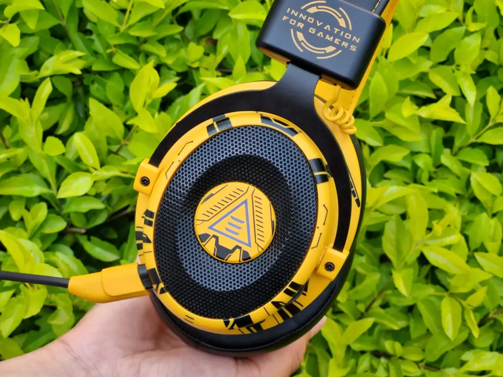 Review: eksa e900 pro é um headset gamer com ótimo custo-benefício Eksa e900 pro upgraded, fone de ouvido gamer amarelo