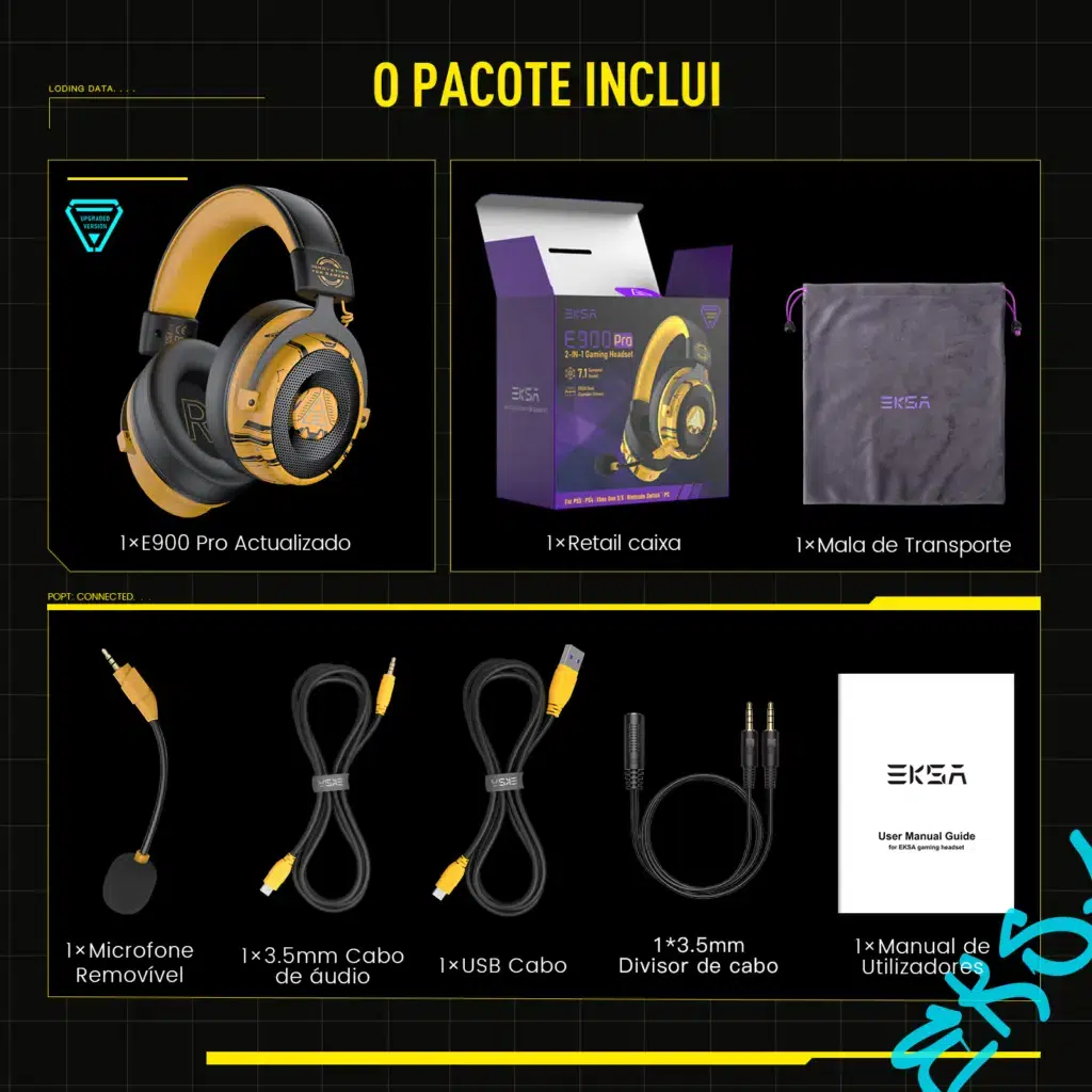 Review: eksa e900 pro é um headset gamer com ótimo custo-benefício Componentes do eksa e900 pro