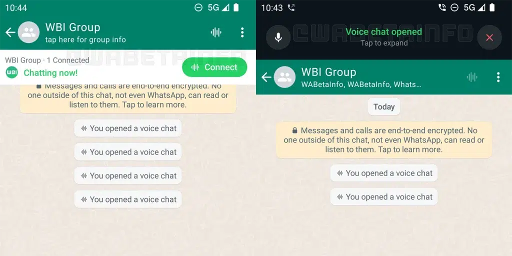 Recurso de bate-papo em voz no whatsapp