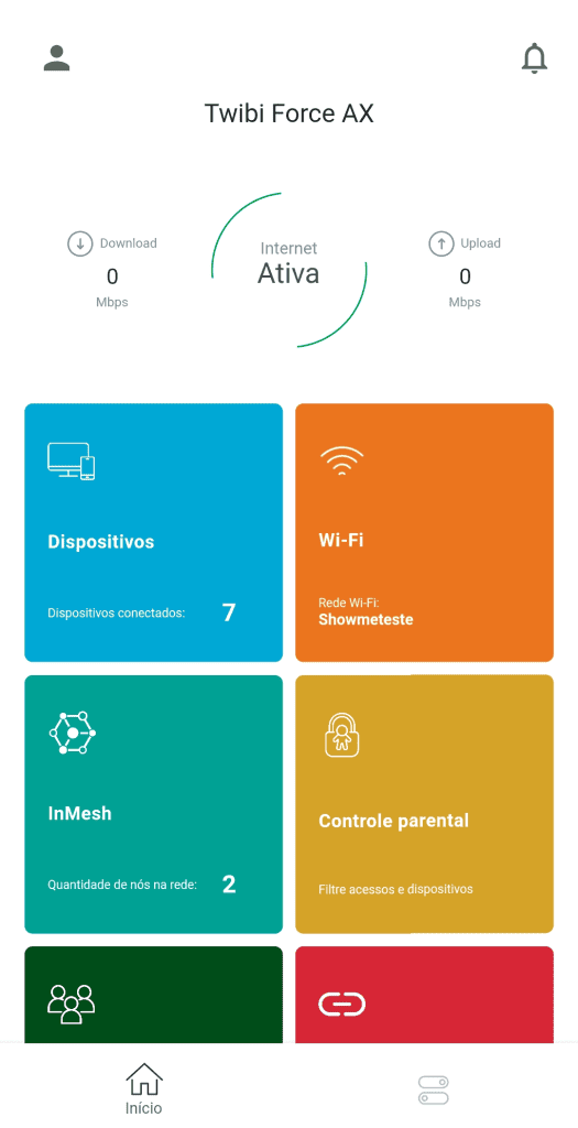 Conexão de internet wi-fi e gerenciamento de dispositivos no aplicativo showmetech.