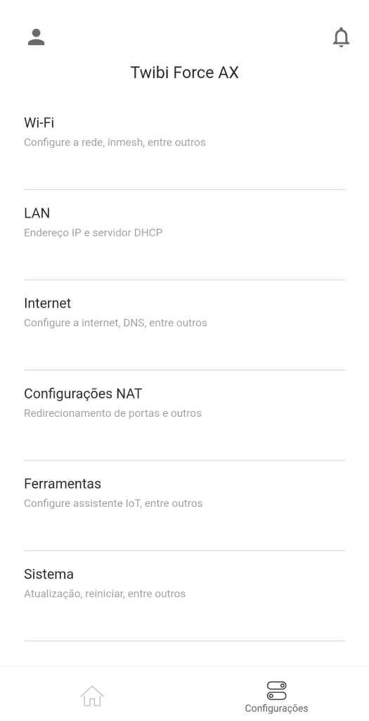 Configuração de roteador wi-fi тwibi force ax, rede, lan e internet.