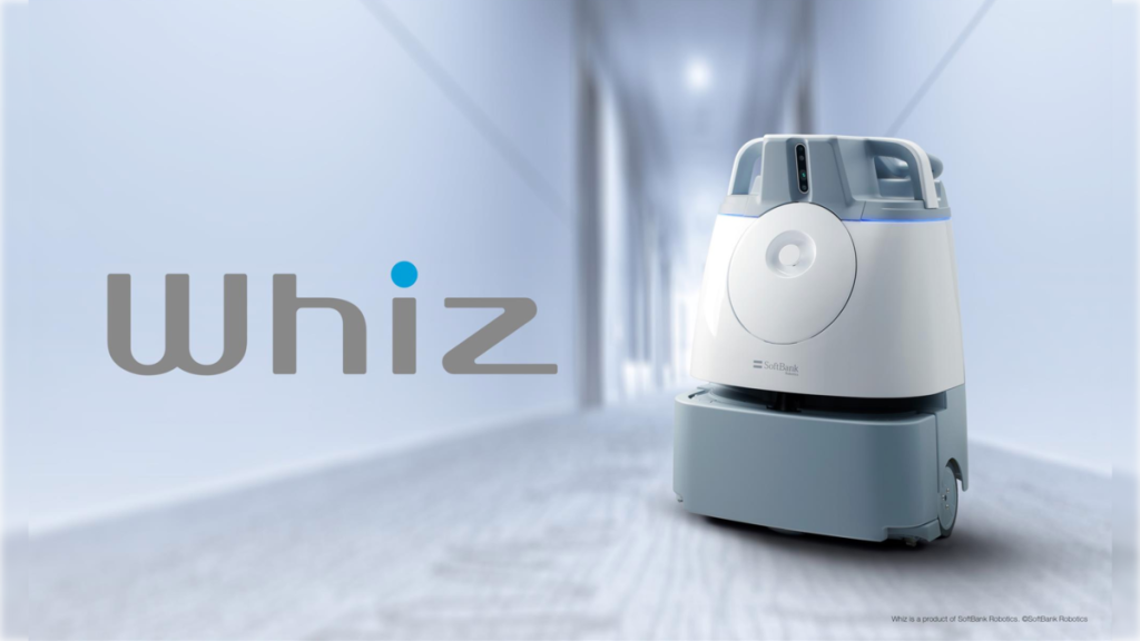 O whiz é um inovador cobot (robô colaborativo) inspirado no ser humano, projetado para operar em perfeita harmonia com a equipe de limpeza