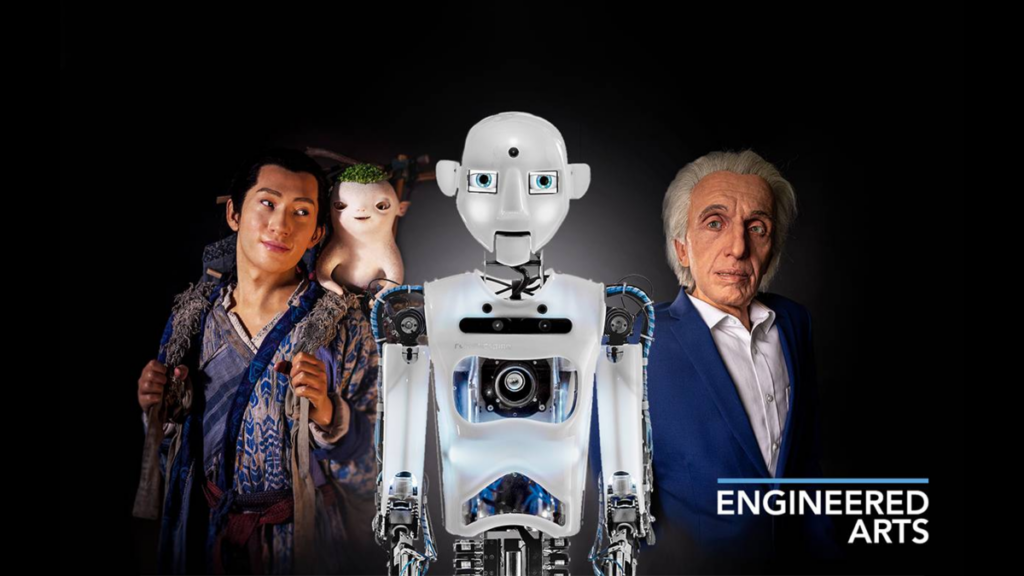 Os robôs humanoides da Engineered Arts foram usados em uma variedade de filmes e programas de televisão, incluindo "Ex Machina" e "Westworld" 
