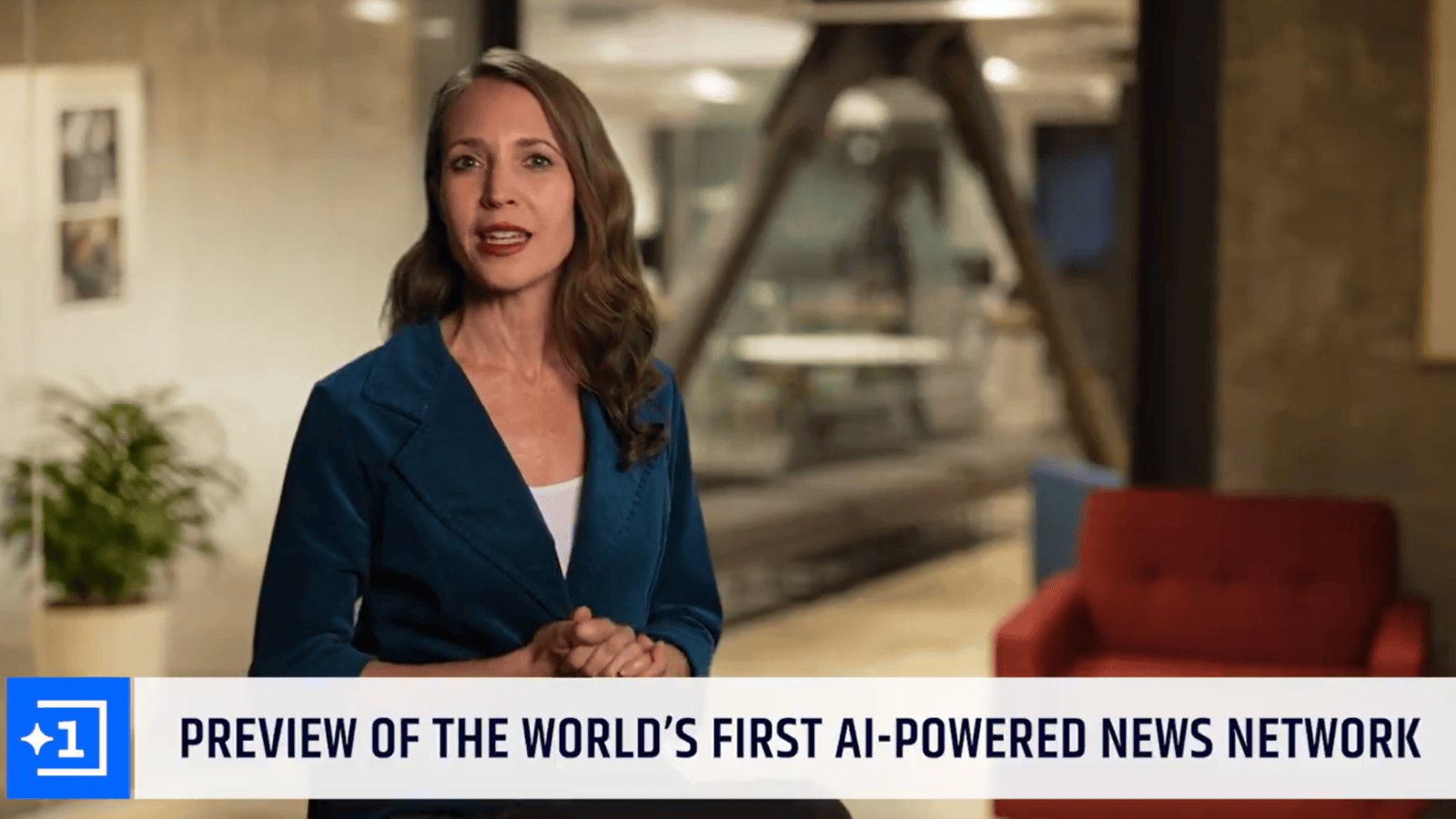 Inteligência artificial em jornalismo; apresentadora fala sobre rede de notícias com ia.
