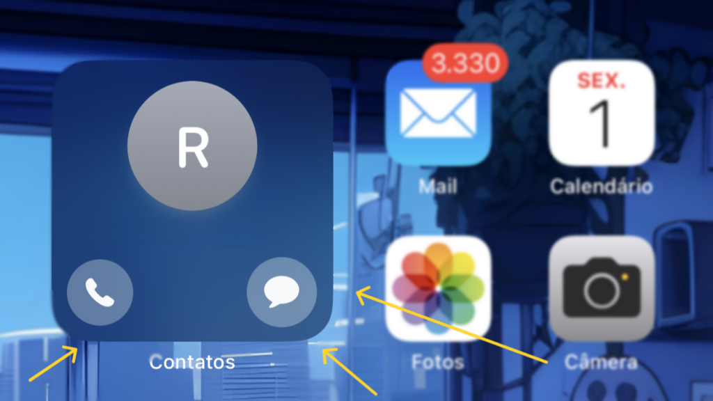 Novos widgets de contato do iphone 15
