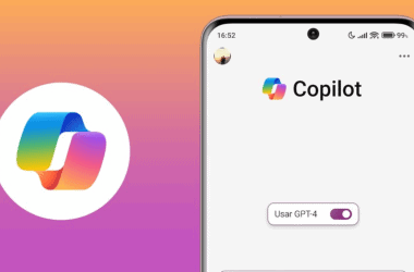 Aplicativo copilot com inteligência artificial gpt-4 no smartphone.