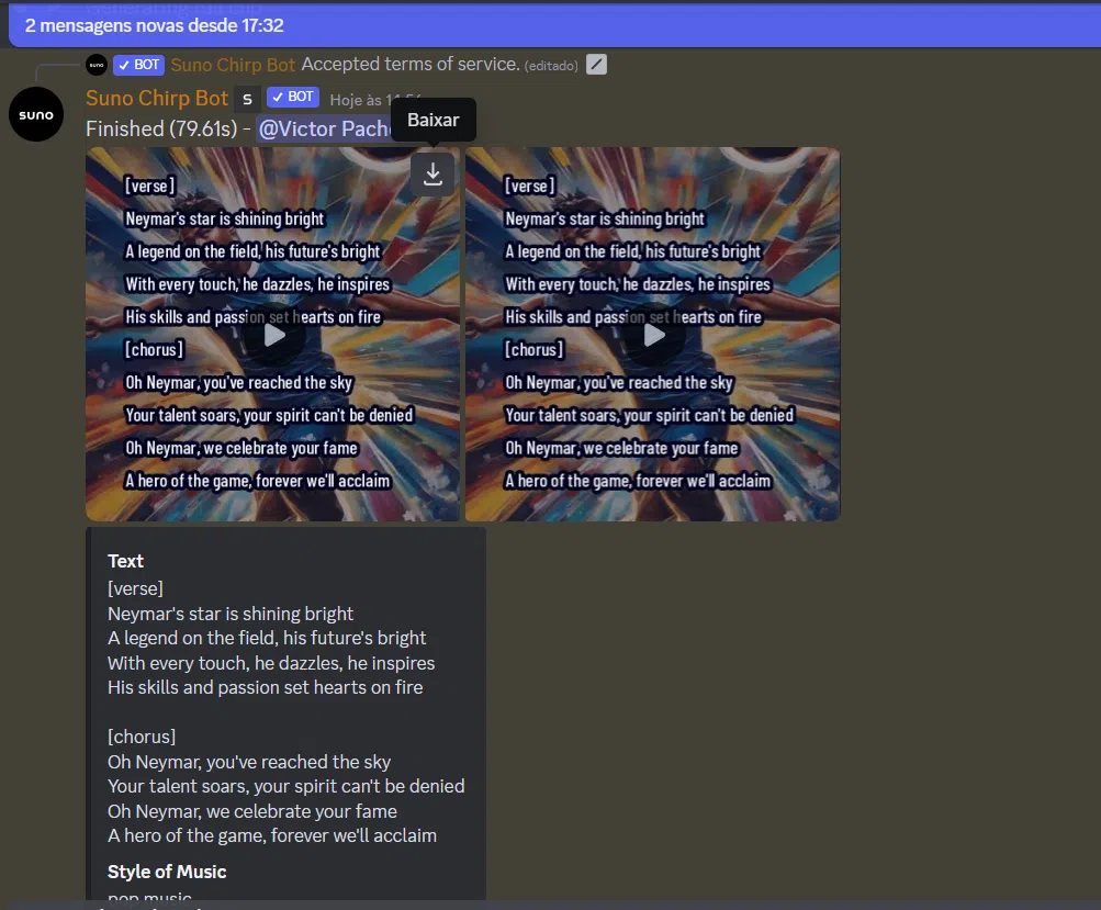 Como criar músicas com inteligência artificial no suno. Ai Uso da suno. Ai para criar músicas via inteligência artificial no discord