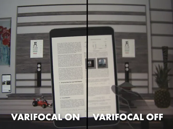 Meta mostra protótipo de óculos vr com recursos do vision pro da apple Exemplo de lente varifocal