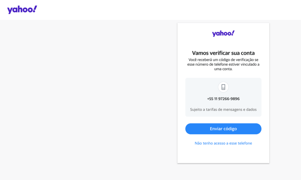 Como recuperar senha de e-mail de forma simples e rápida Print screen do yahoo - (imagem: captura de tela/yahoo)