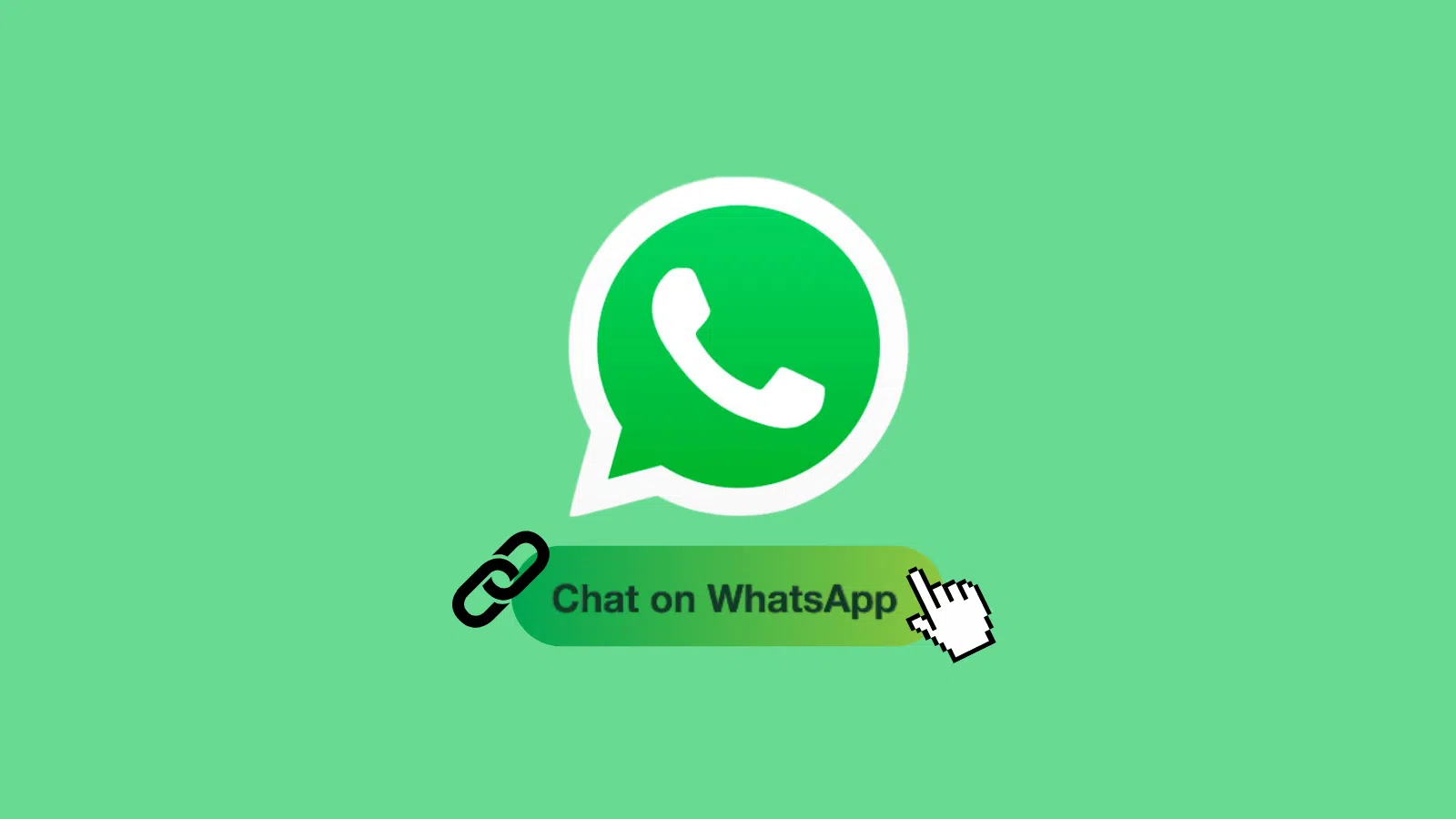 1. Ícone do whatsapp com botão "chat on whatsapp" em fundo verde.