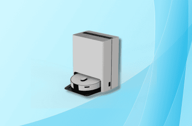 Robo aspirador inteligente com sistema de limpeza automatizada e conexão wi-fi.