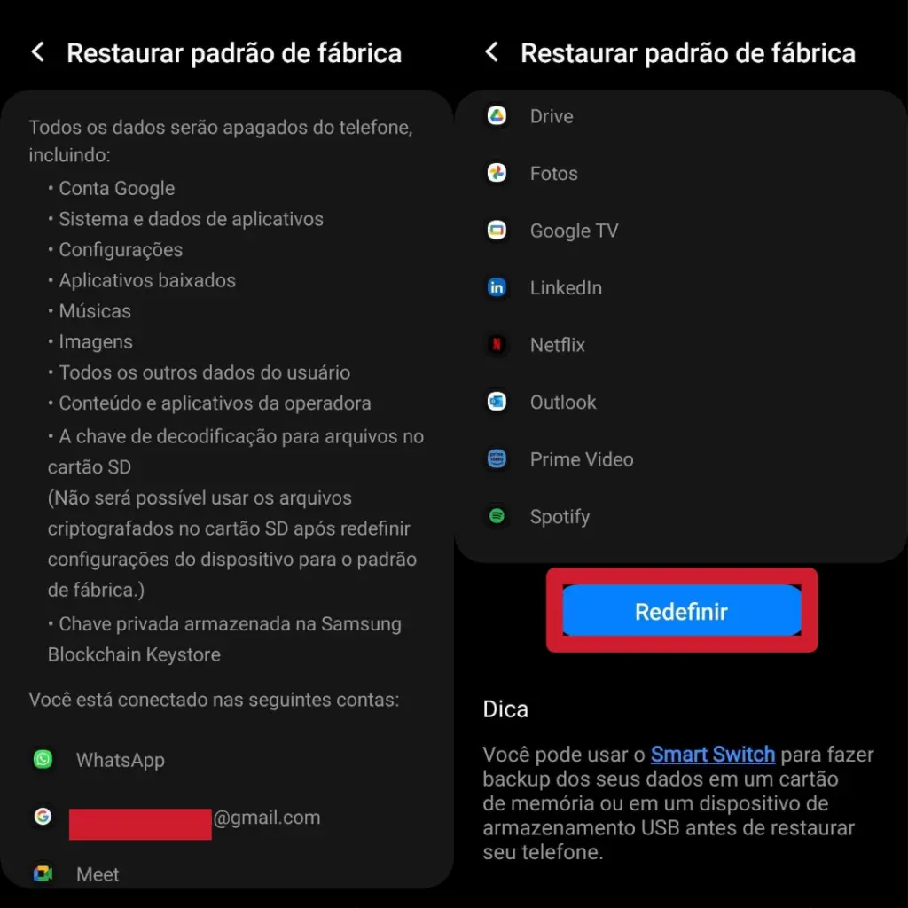 Como restaurar celular samsung galaxy ao padrão de fábrica (hard reset / factory reset) Passo a passo para restaurar celular samsung