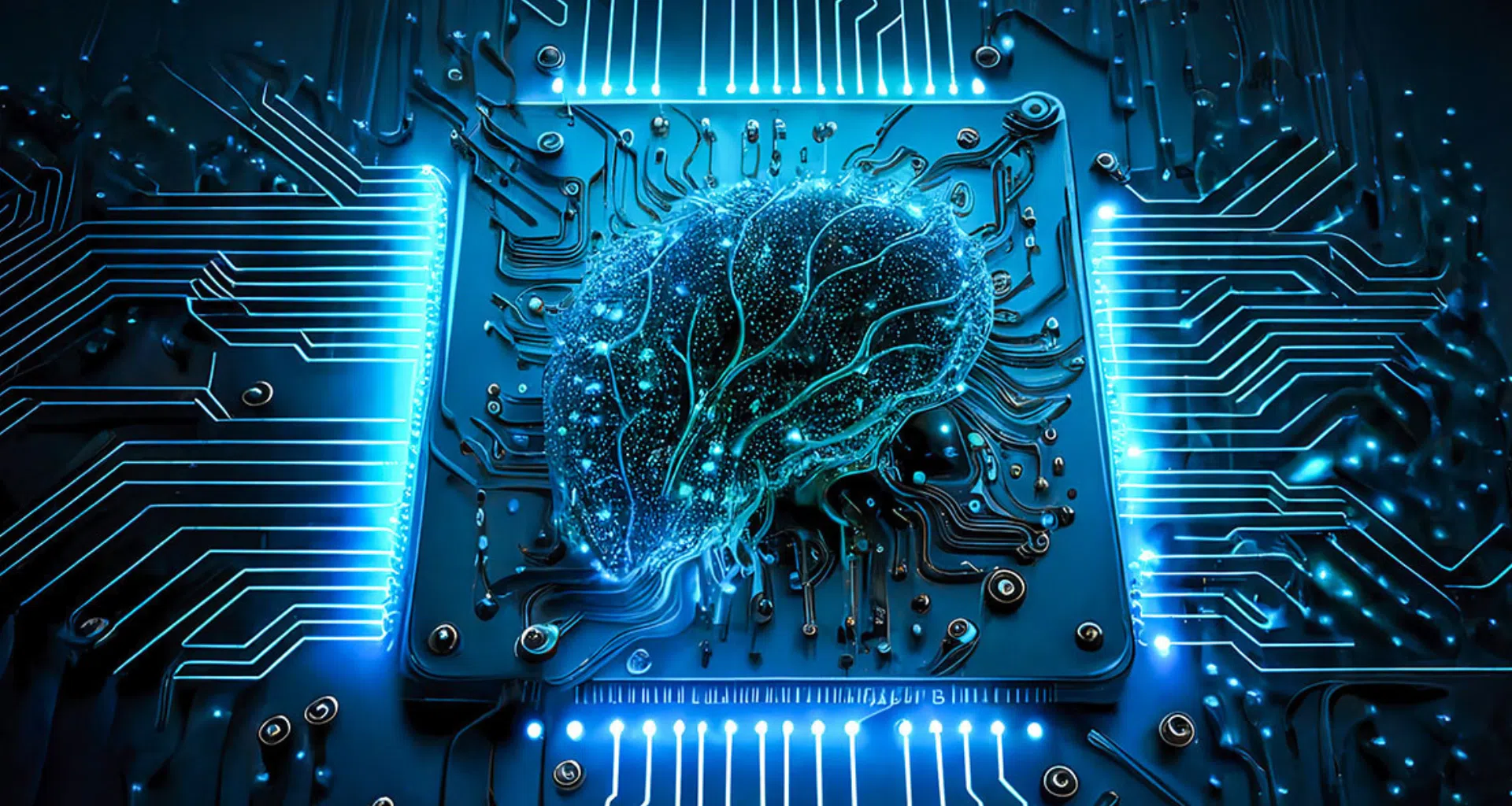 Processador com inteligência artificial, circuito eletrônico, tecnologia avançada, inovação digital, showmetech.