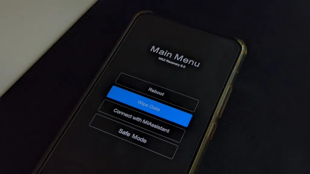 Modos de recuperação de smartphones xiaomi com miui 5. 0 na tela do celular.