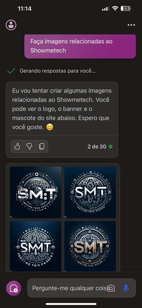 Logotipo de tecnologia com letras smt, estilo futurista, elementos digitais e de circuitos eletrônicos, fundo escuro.