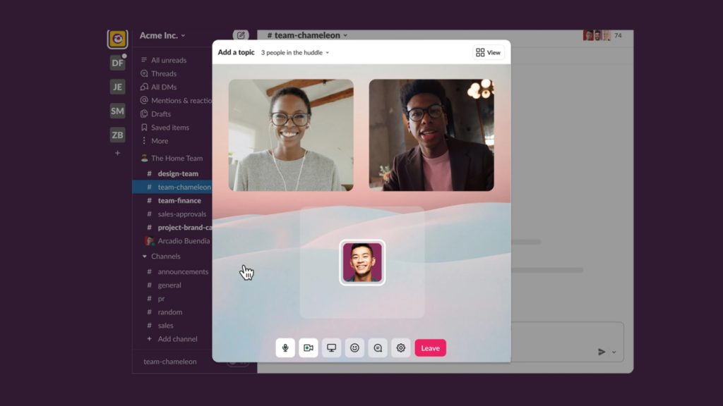 Slack inova com vídeo em reuniões informais, lembrando a familiaridade do zoom