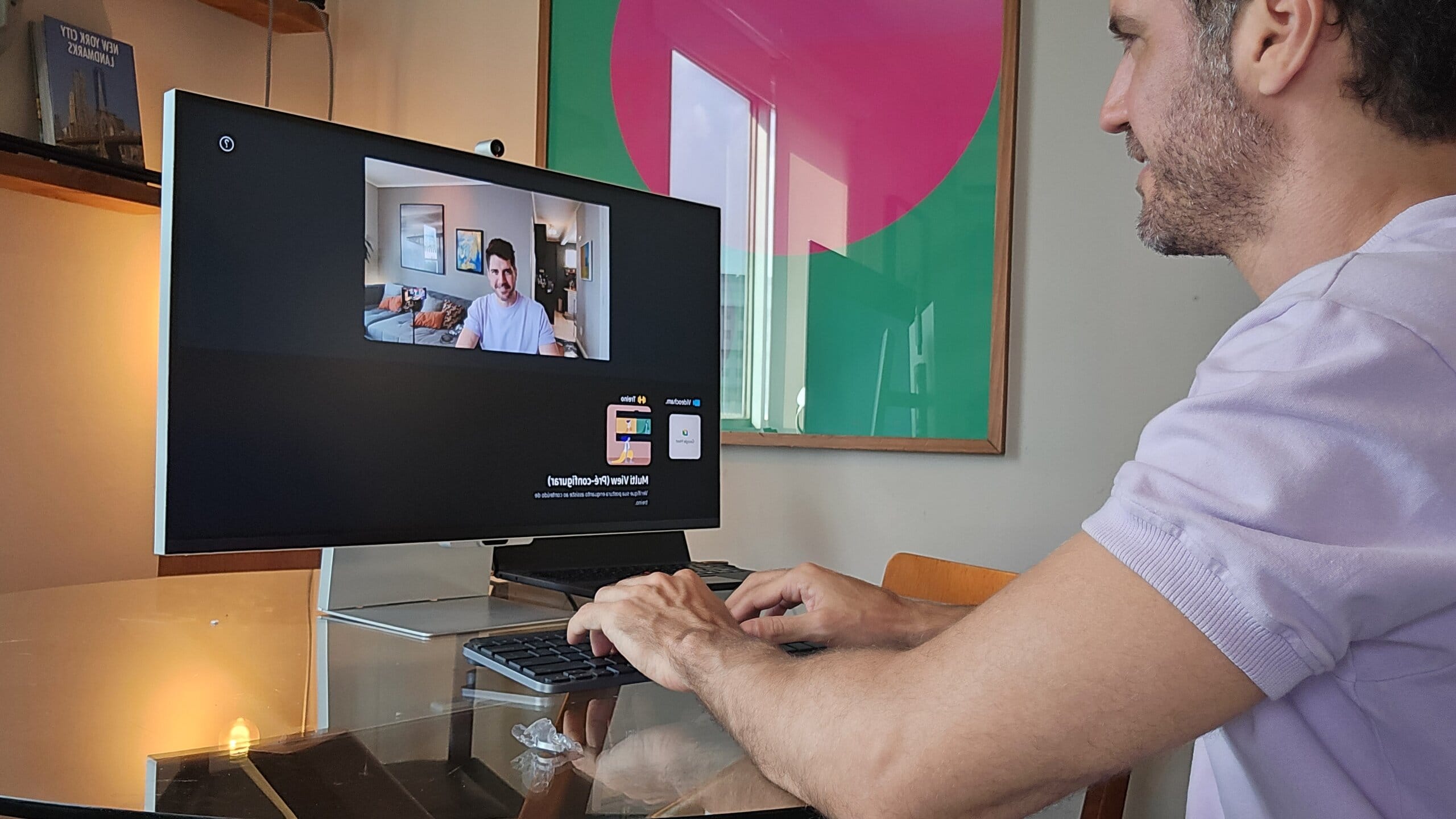 Review: Samsung Viewfinity S9 is a complete 5K monitor for work and entertainment Man with gray hair and white skin using Samsung 5K Viewfinity S9 monitor