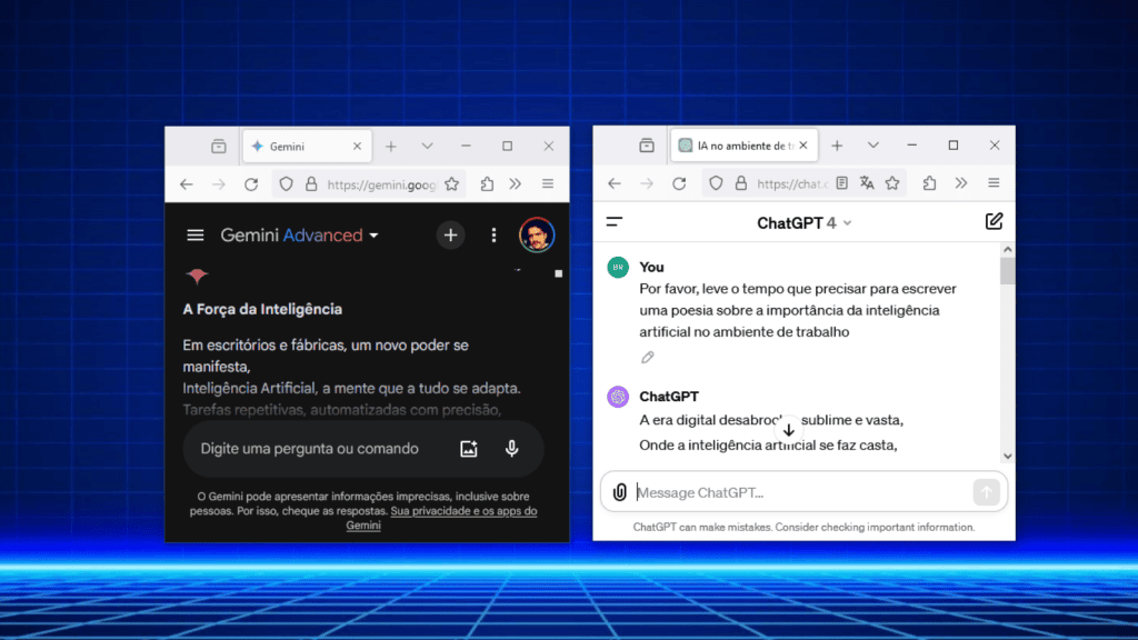 Gemini Advanced или чатгпт плюс? Посмотрите, какой путь лучше Gemini Advanced или чатгпт плюс? Посмотрите, какой путь лучше. Мы сравнили две платные подписки на сервисы искусственного интеллекта, чтобы выяснить, кто лучше выполняет каждый тип задач. Проверить!