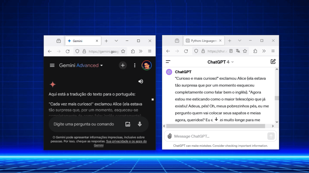 Gemini Advanced или чатгпт плюс? Посмотрите, какой путь лучше Gemini Advanced или чатгпт плюс? Посмотрите, какой путь лучше. Мы сравнили две платные подписки на сервисы искусственного интеллекта, чтобы выяснить, кто лучше выполняет каждый тип задач. Проверить!