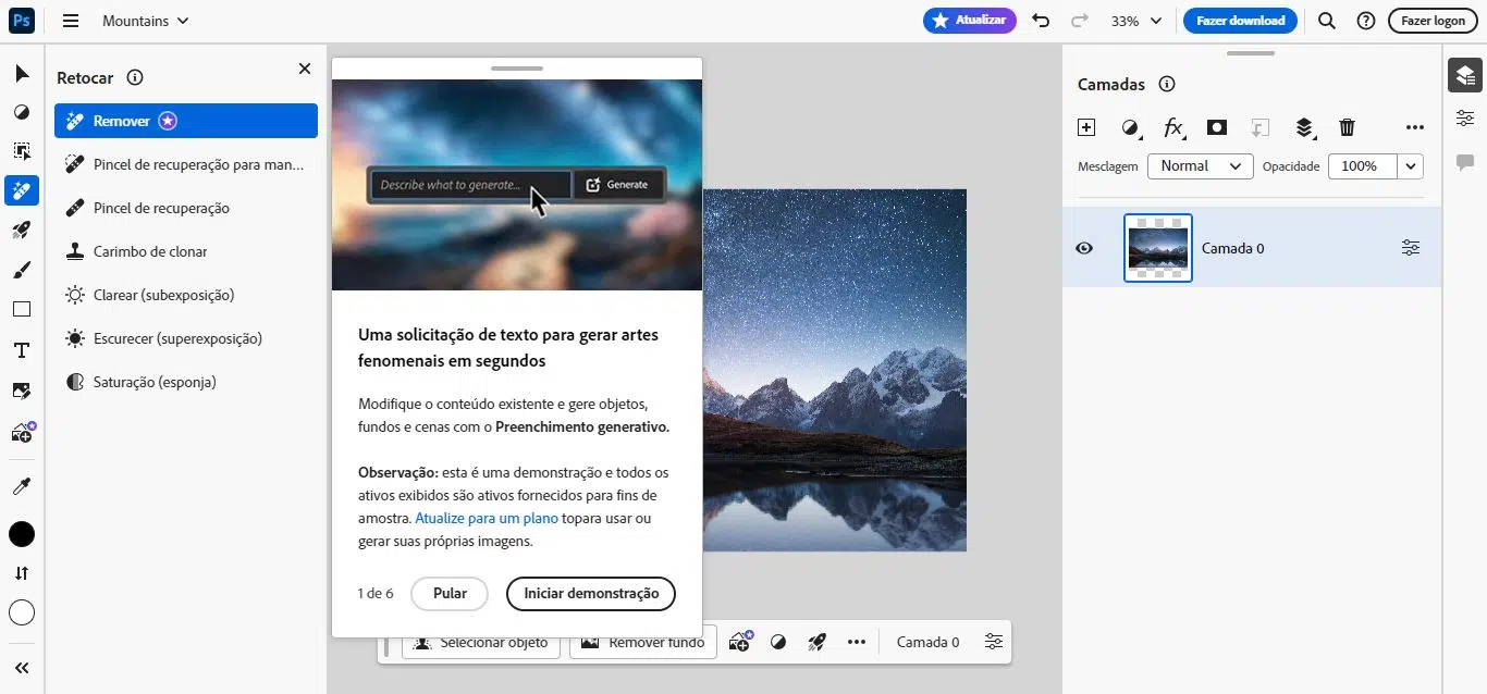 Como usar o adobe photoshop na web e sem app (sem download) O adobe photoshop na web está integrado com o adobe firefly, permitindo usar ia para transformar texto em imagem