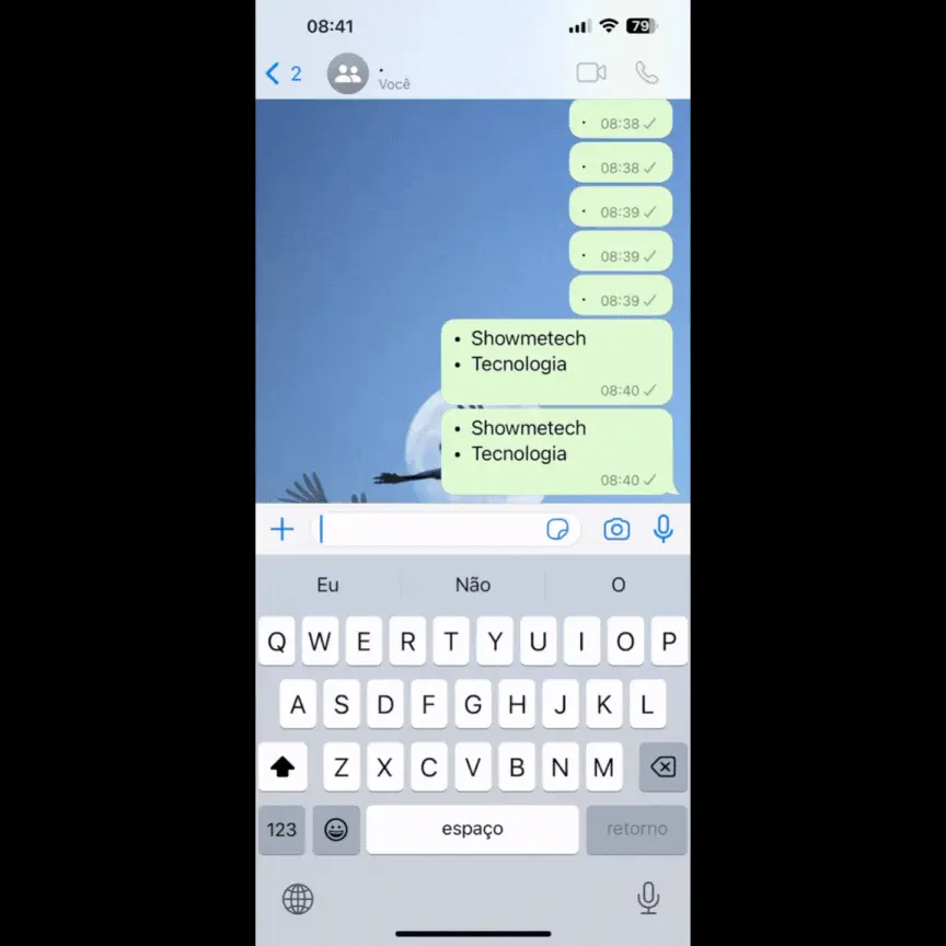 Saiba como formatar texto no whatsapp A imagem é uma gif de tela de um iphone mostrando como fazer uma lista enumerada no whatsapp