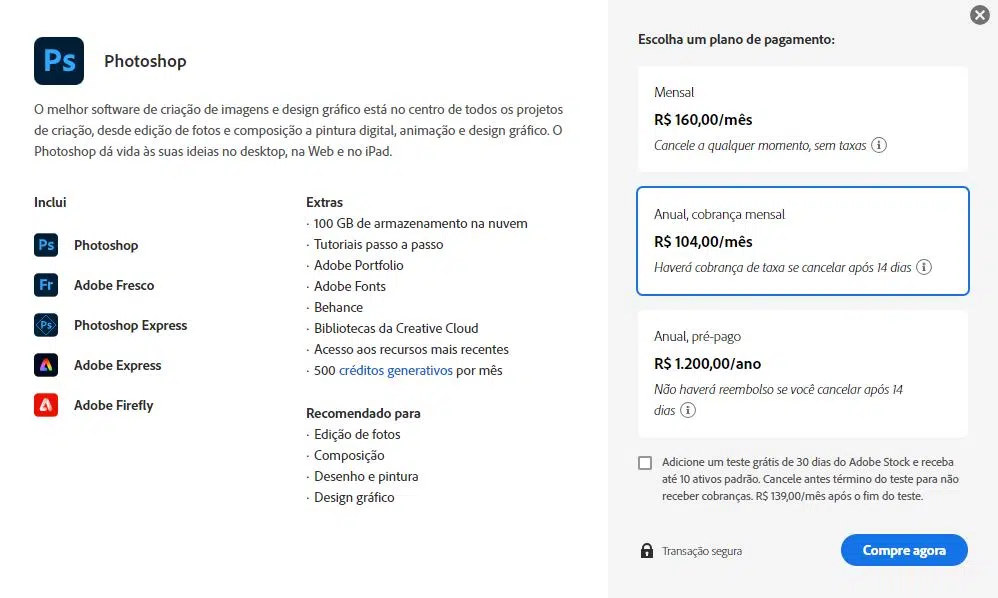 Como usar o adobe photoshop na web e sem app (sem download) Descrição do que está incluso no pacote photoshop da adobe