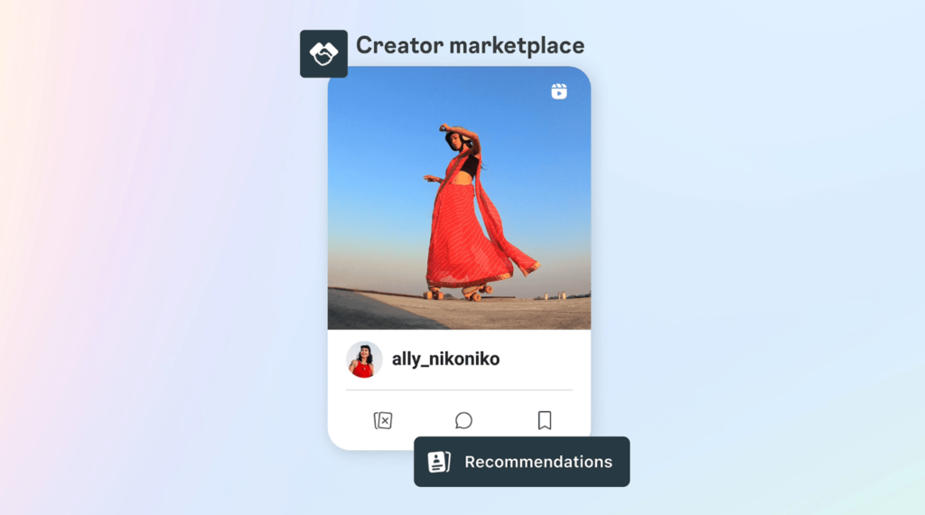 Exemplo de criadores do instagram no marketplace