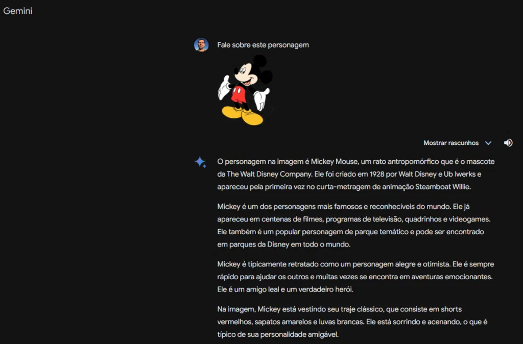 Gemini löst Bard als Googles besten Assistenten für künstliche Intelligenz ab. Sehen Sie, wie man es verwendet Laden Sie ein Bild hoch und erstellen Sie daraus einen Befehl. Bild: Lucas Gomes, SMT