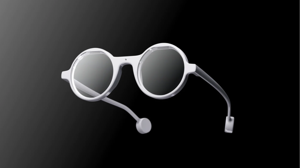 Desenvolvido com apoio do CEO da produtora de Pokémon GO, óculos possui tela projetada na lente e pesa apenas 39g. Imagem: SMT