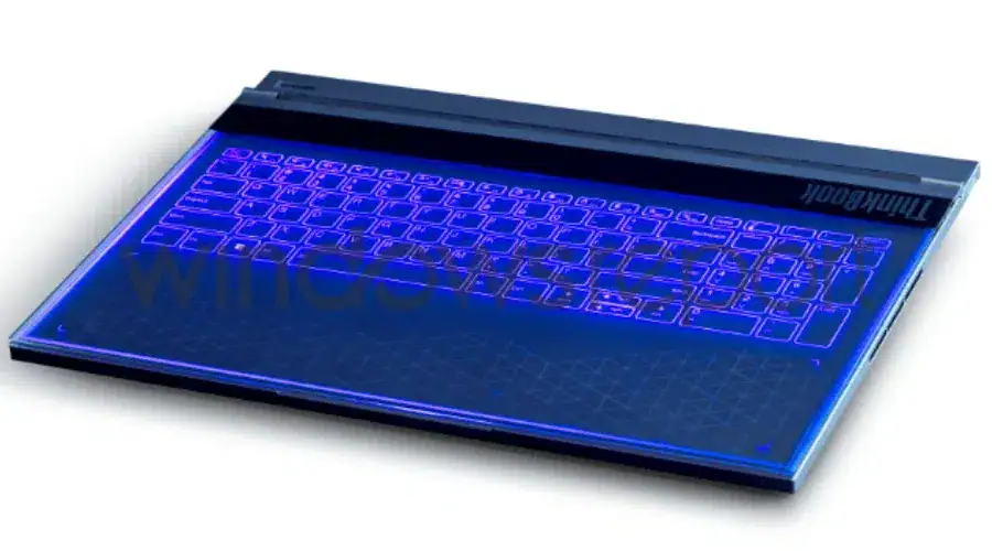 Lenovo notebook with transparent screen leaks on the internet; see photos Possible concept image of notebook with transparent screen from Lenovo