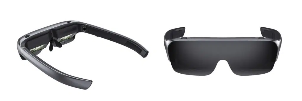 Pocket go é um pc portátil para jogos que usa óculos ar como tela Óculos do pc portátil da tecno