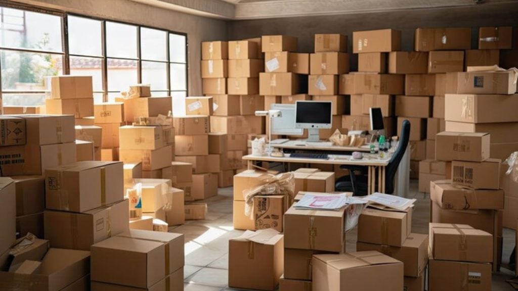 Caixas de compras online para entrega