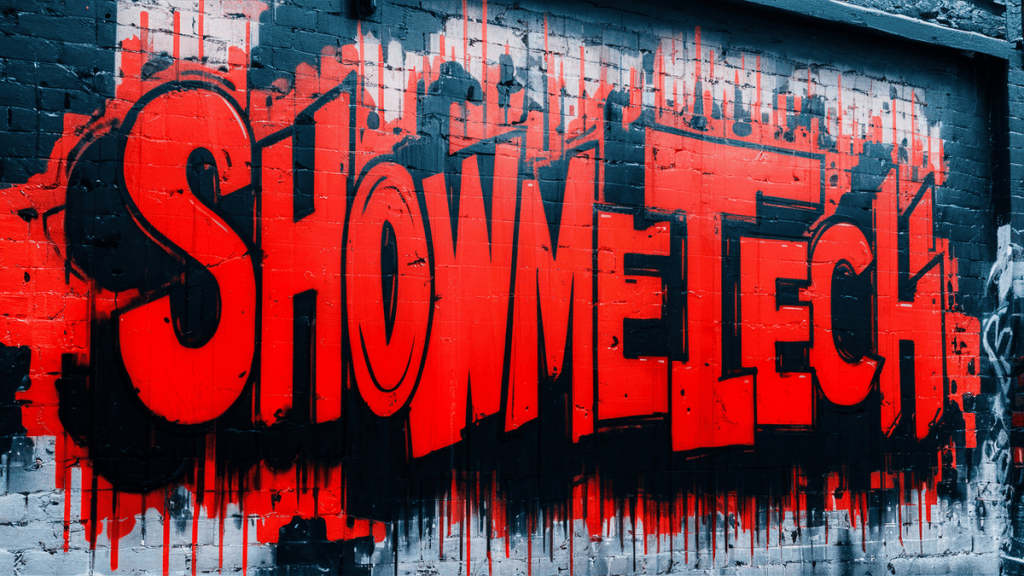 Showmetech graffiti arte urbana tech inovação tendências digitais bairro word art showroom.