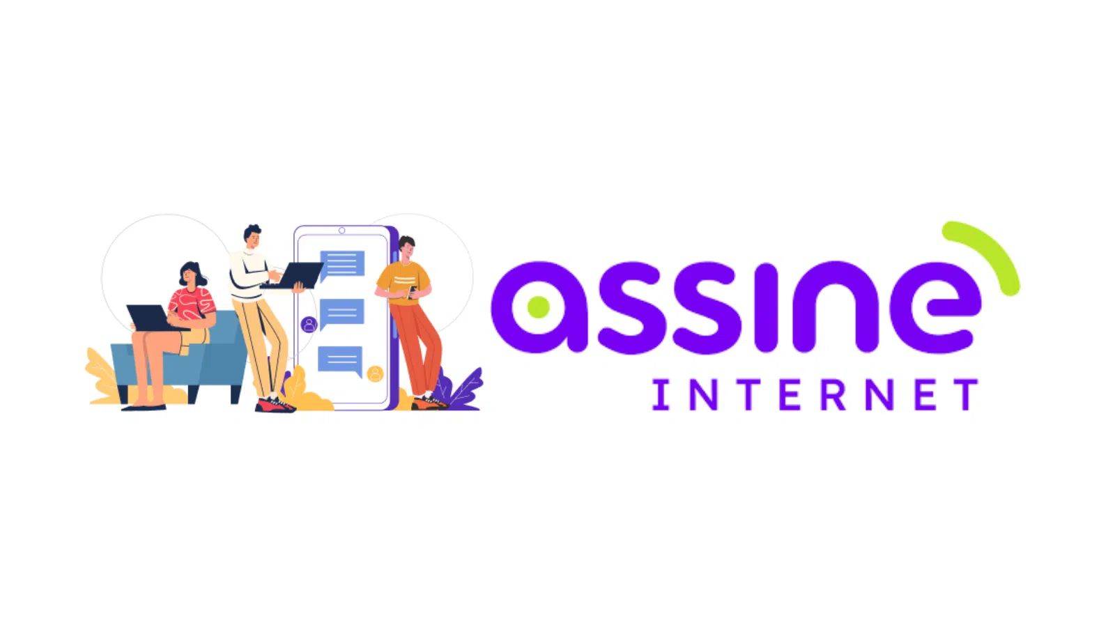 Conexão de internet assistiva da assine internet com tecnologia moderna.