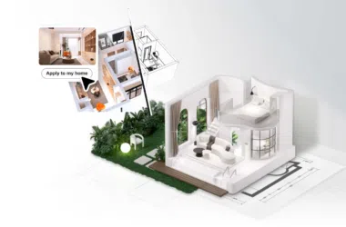 Casa inteligente com tecnologia de automação residencial, design moderno e integração de ambientes.