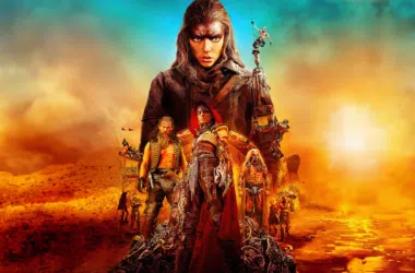 Mulher destroyer do mundo em pôster de cinema para jogo do futuro.